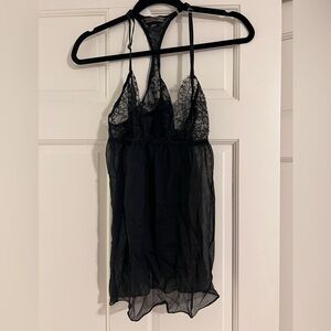 NWOT Victoria's Secret Black Sheer Lace Chemise